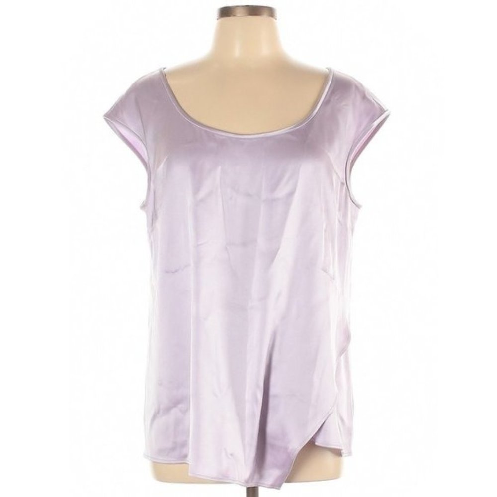 St. John Lavender Satin Cap-Sleeve Tunic